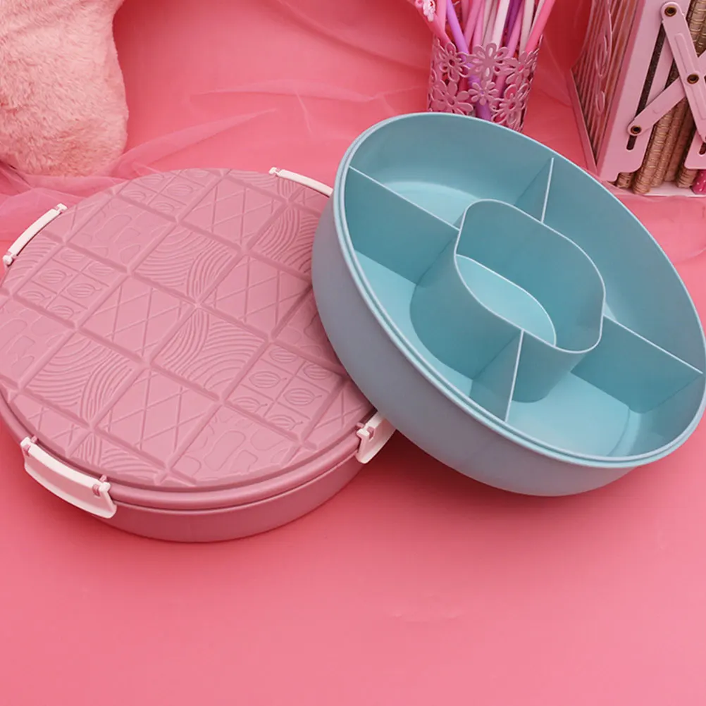 Контейнер для закусок разделенная конфетная тарелка орехов с крышкой коробка