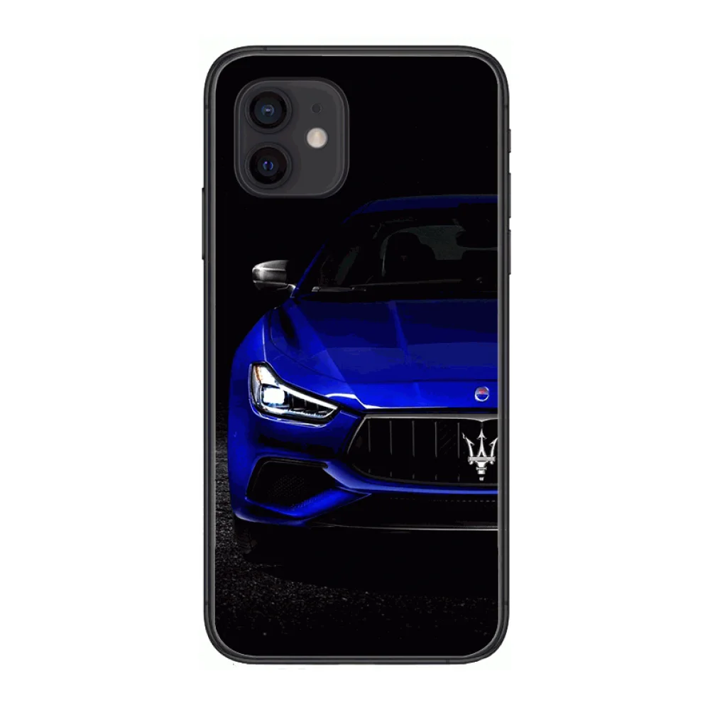 

Italy Supercar Maserati Famous car Style Phone Case cover For iphone 12 pro max 11 8 7 6 s XR PLUS X XS SE 2020 mini blac