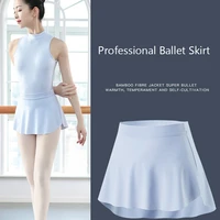 14 colors dance ballet dress women leotard skirt side split sexy practice ballerina girls dancewear short skirts tutu dress