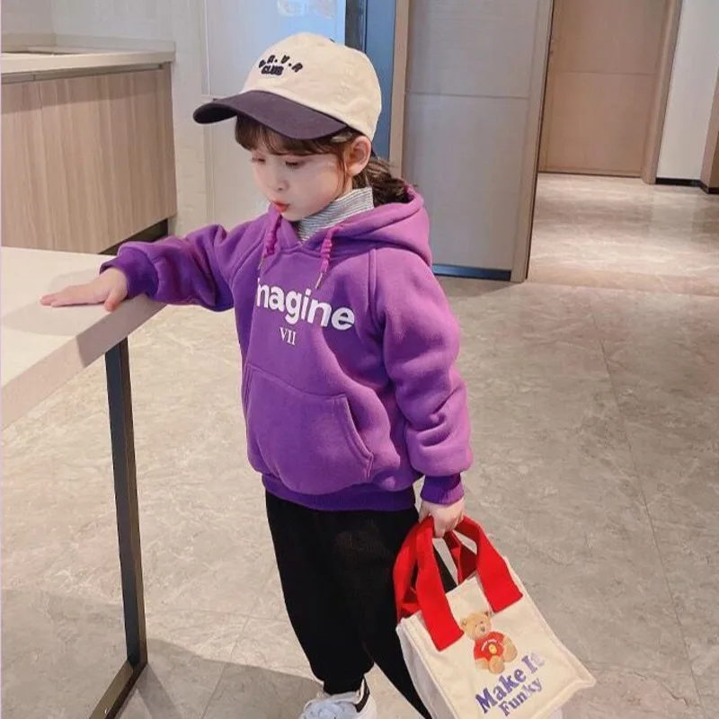 Детская толстовка для девочек уличная одежда розовая Милая детские толстовки