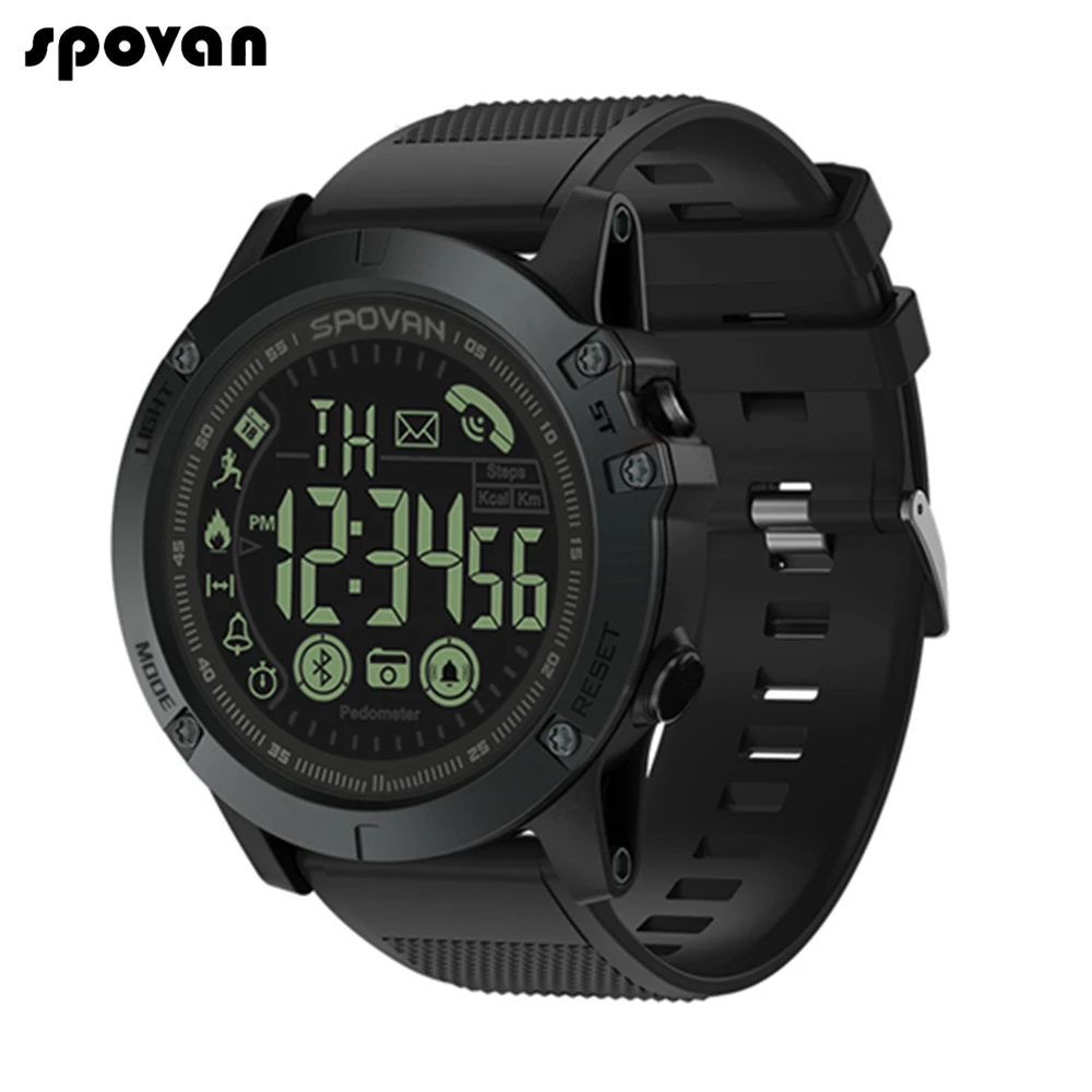 Spovan светящиеся мужские Смарт-часы IP68 водонепроницаемые шагомер фитнес-браслет