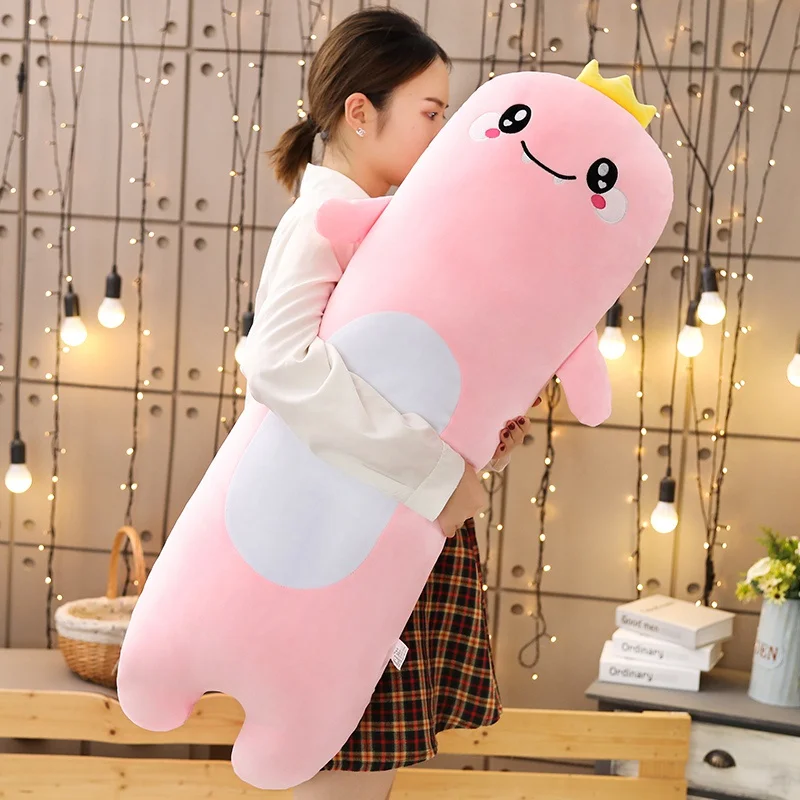 Высококачественная плюшевая длинная подушка в виде симпатичного динозавра