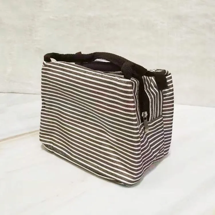 

Fashion Striped Hand Insulated Bag Thick Multi-functional Ice Pack Ice Pack Outdoor Picnic Thermal Bag Lunch Bag