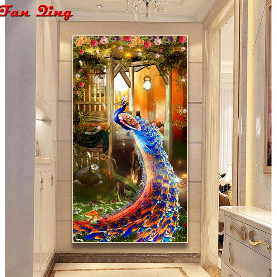 

Full Square Diamond Painting Peacock Cross Stitch Sale 5D DIY Diamond Embroidery Animal Mosaic Flower Handmade Gift Art