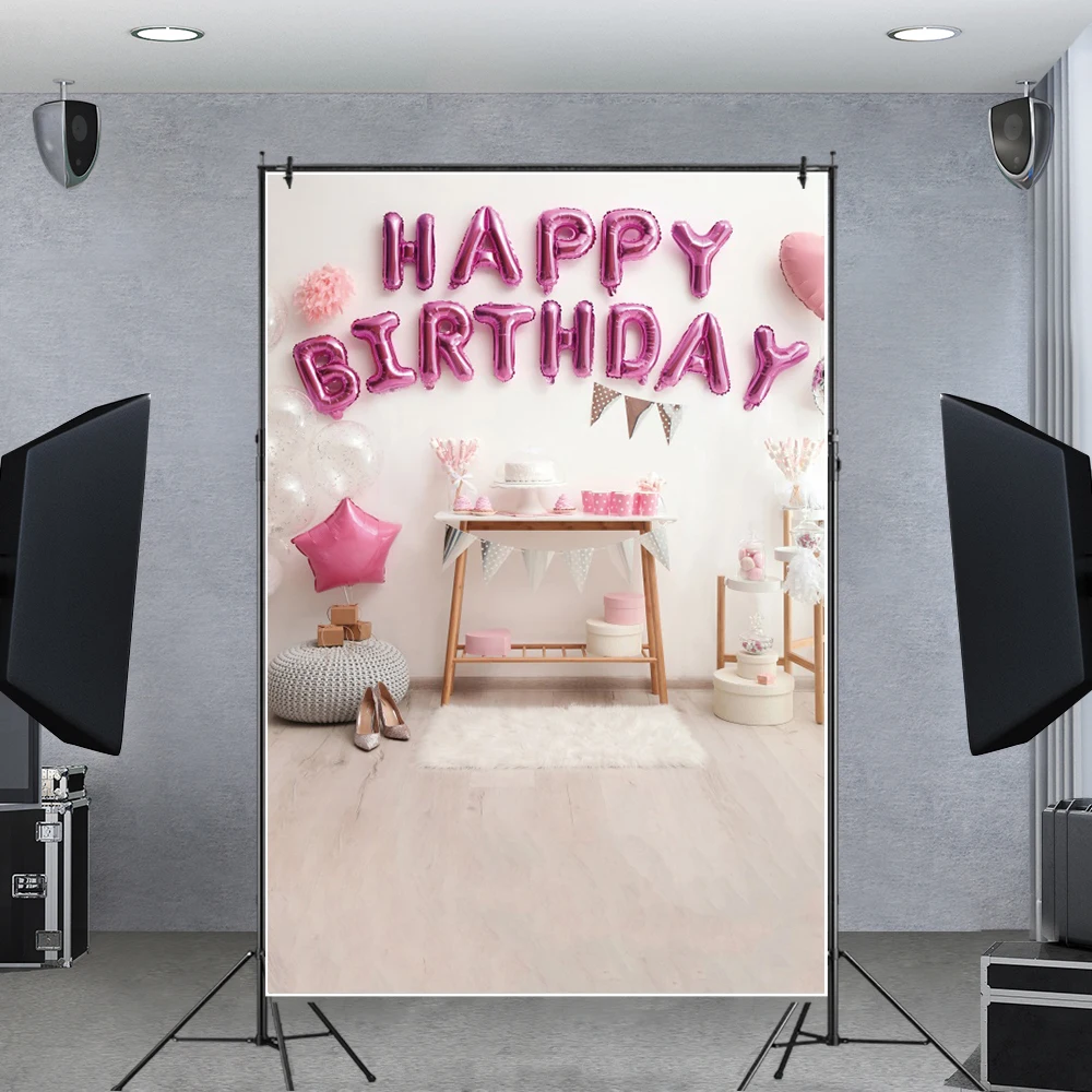 

Laeacco Baby Happy Birthday Backdrops For Photography Floor Balloons Party Decor Baby Shower Photozone Backgrounds Photo Studio