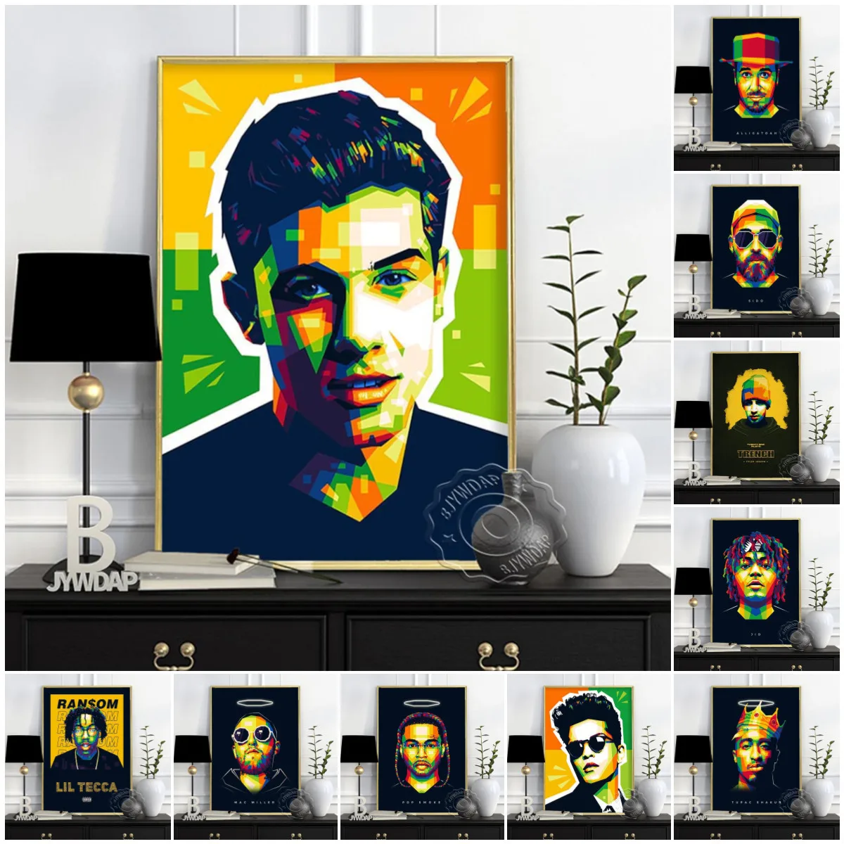 

Rapper Roddy RIcch Poster, JID Alligatoah Poster, Sido Art Prints, The Weeknd Music Poster, The Kid Laroi Bar Pub Club Art Decor
