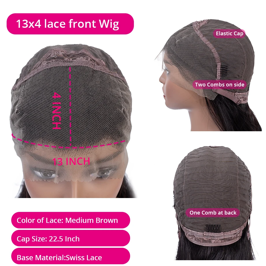 

13X4 Lace Frontal Wigs Human Hair Body Wave Wig MYLOCKME Brazilian Remy Hair 4x4/5x5/6x6 Lace Closure Wig For Black Women