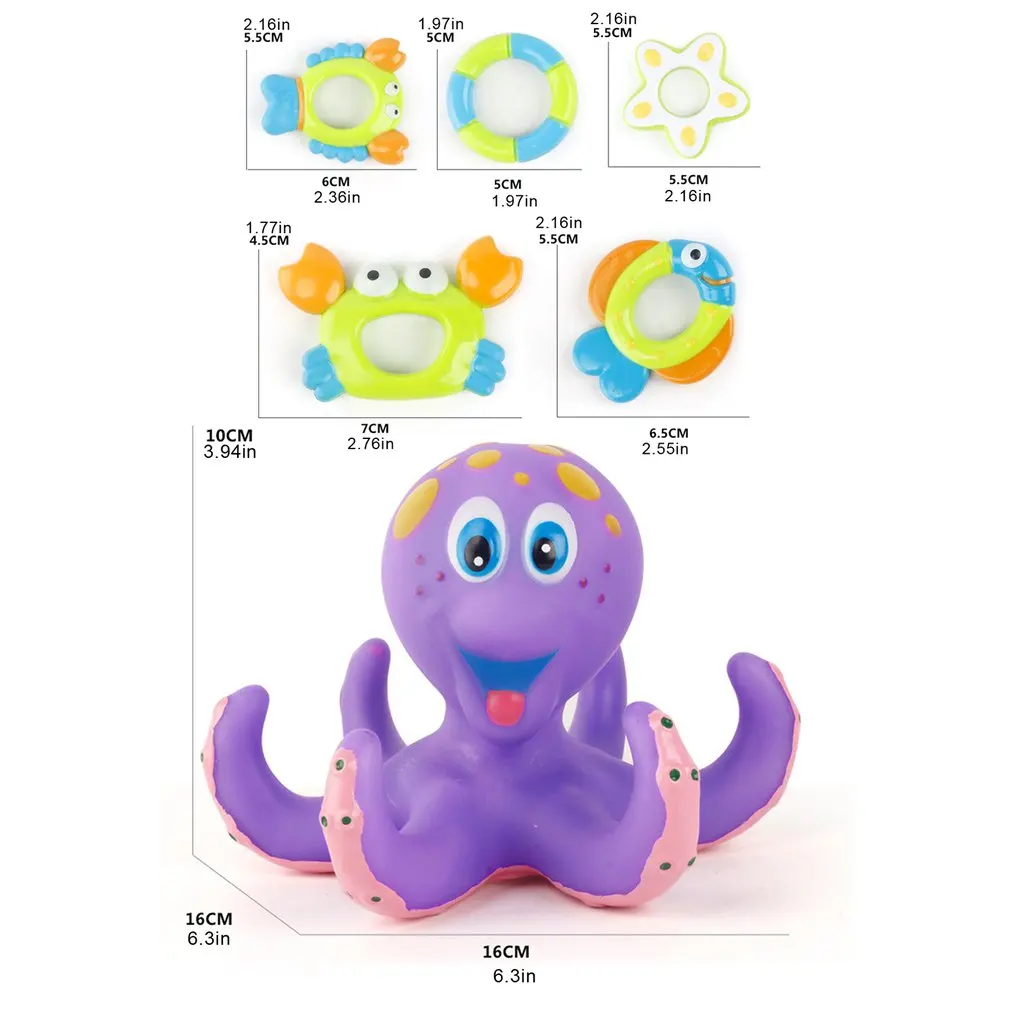 

Educational Toys Baby Interactive Bathing Toys Floating Water Playing Toys Exquisite Octopus Shape Toys