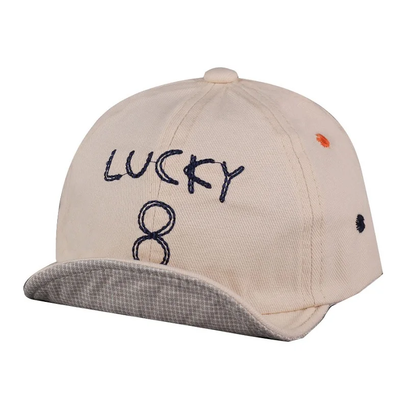 

Бейсболка с надписью Lucky 8, с мягкими полями, летняя кепка для мальчиков, Детская кепка от солнца