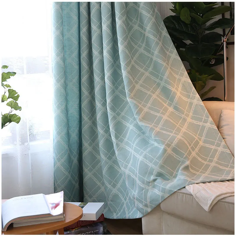 

Linen Cotton Curtain Thickened Striped Modern Simple Curtains Bedroom Living Room Linen Blackout Curtains