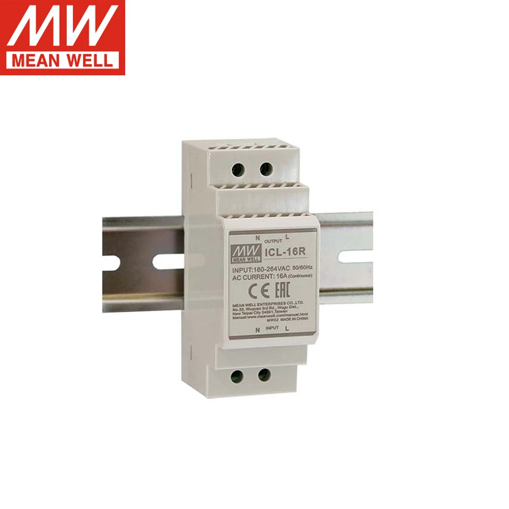 Бренд MEAN WELL представляет Переключения источника питания ICL 16R DIN rail AC стабилизатор