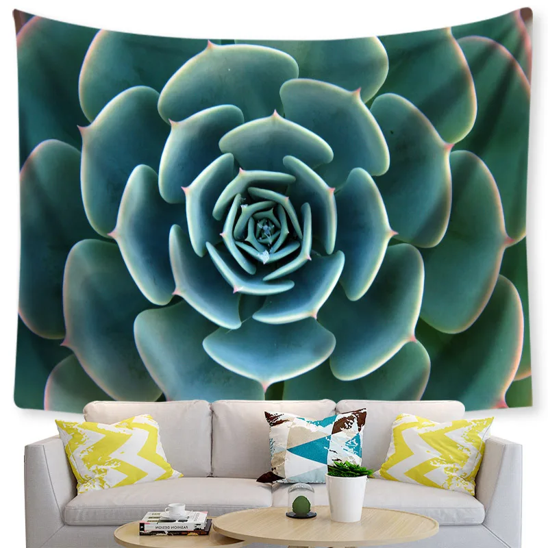 Богемный гобелен Зеленый Кактус суккуленты пейзаж макраме настенные гобелены