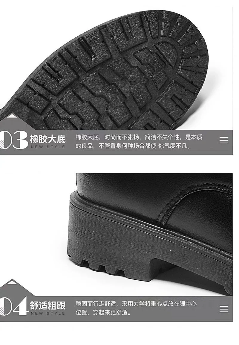 

Martin boots women's shoes mid-heel 2021 new boots thick-soled British style spring and autumn single boots ankle boots