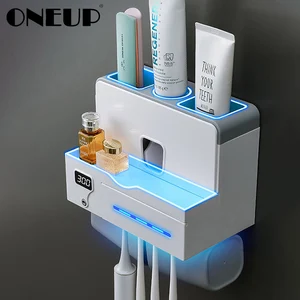 Держатель для зубных щёток ONEUP UV, многофункциональный стеллаж для хранения зубной пасты, Стерилизатор зубных щеток, набор аксессуаров для ванной комнаты
