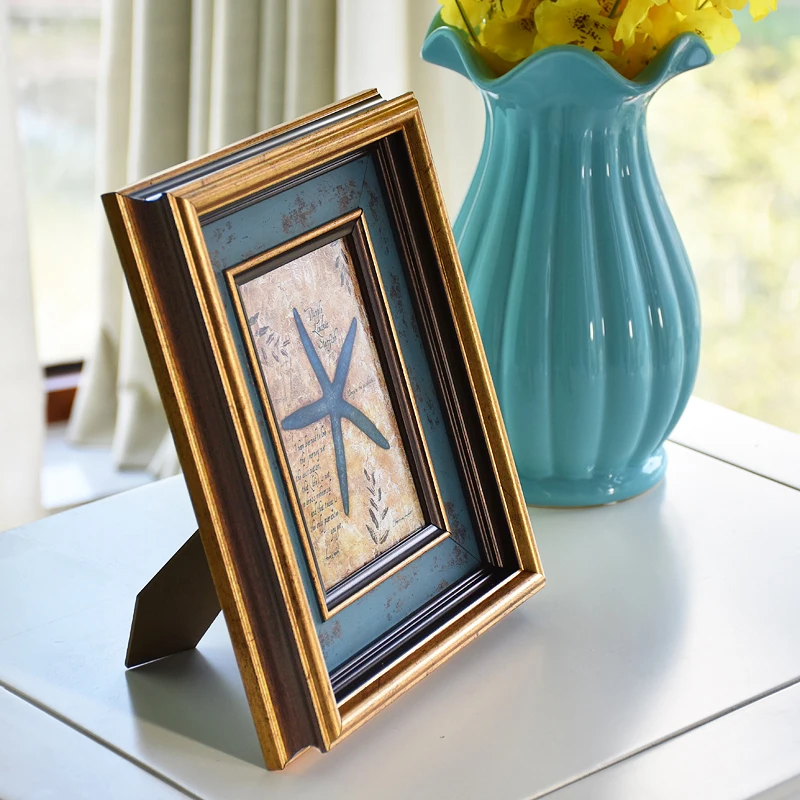 6/7/10 Inch Vintage Photo Frame Ornaments Nightstand Desk Decoration Bronzing Antique Picture Frames American Rustic Home Decor | Дом и сад