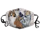 Многоразовая моющаяся маска Shelties And Bones, хлопковая противопылевая маска на половину лица для детей, подростков, мужчин, женщин, с регулируемыми ушами