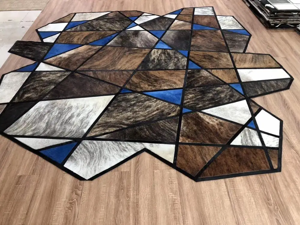 

Modern Luxury Neo-classical Cowhide Rug Irregular Shaped Carpet