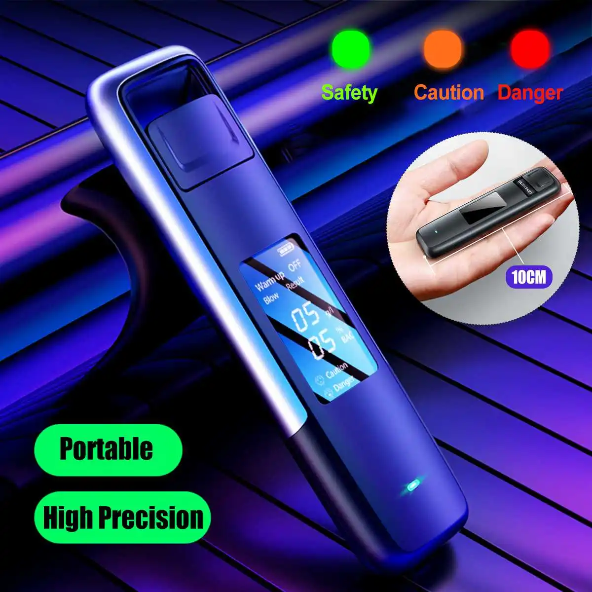 Professional Breath Alcohol Tester Sound Light Prompt Alarm High Accuracy Portable Breathalyzer Digital Detector | Автомобили и