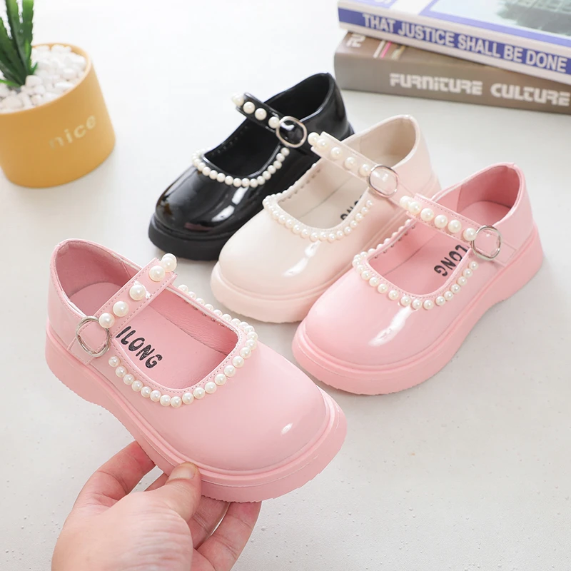 

2021 New Girls Sandals Kids Leather Shoes Baby Children Bowtie Leisure Sneakers Hot Girls Princess Dance Shoes Dot Ribbon D02152