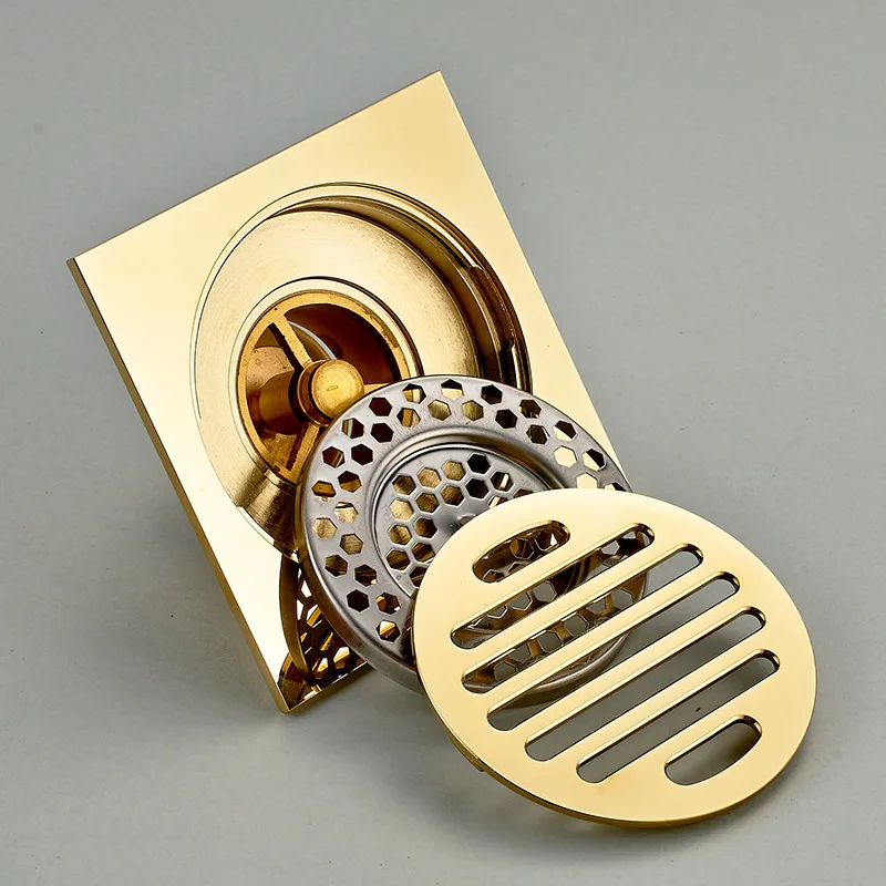 Душевая напольная дренажная решетка для ванной комнаты с защитой от