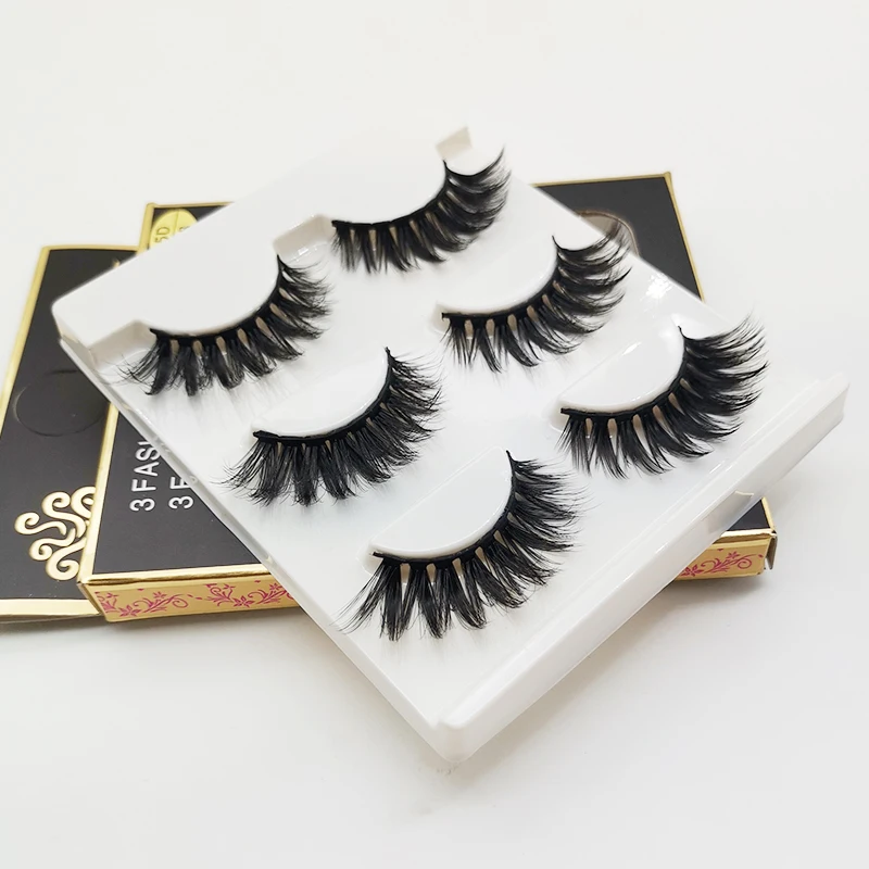 

3D Faux Mink Hair Soft False Eyelashes 3 pairs 50 styles Fluffy Wispy Thick Lashes Handmade Lash Eye Makeup Tools