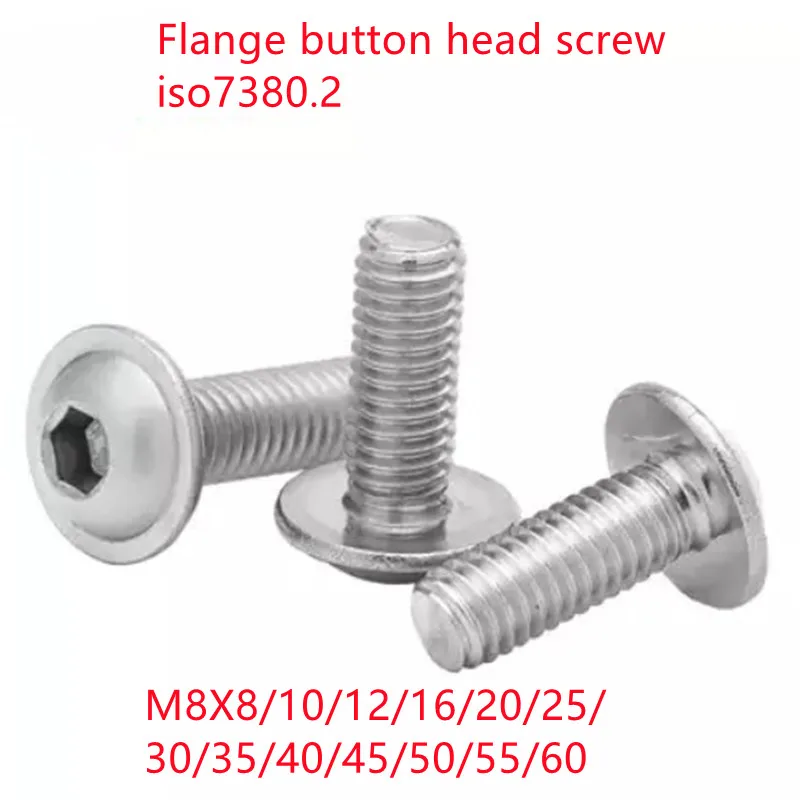 Полукруглая Фланцевая головка из нержавеющей стали M8 * 10/12/16/20/25/45/50 304 с шайбой