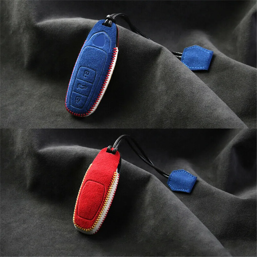 Замшевый Кожаный Автомобильный смарт-чехол для ключа с дистанционным