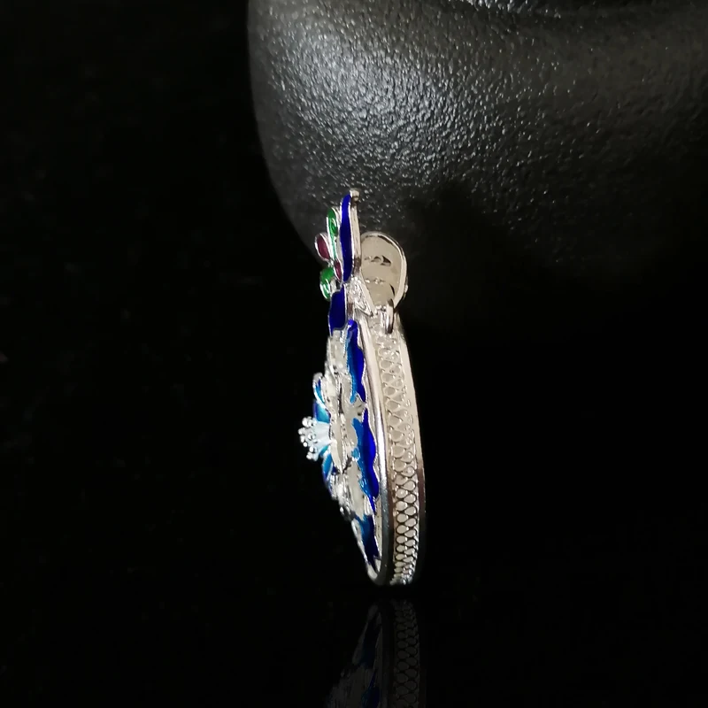 Bastiee Custom Necklace Pendant 999 Sterling Silver Cloisonne Enamel Jewelry Women Personalized Pendants Hmong Handmade