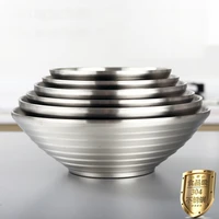 double layer hot insulation salad bowls high quality 304 stainless steel noodle bowl japanese style rice bowl