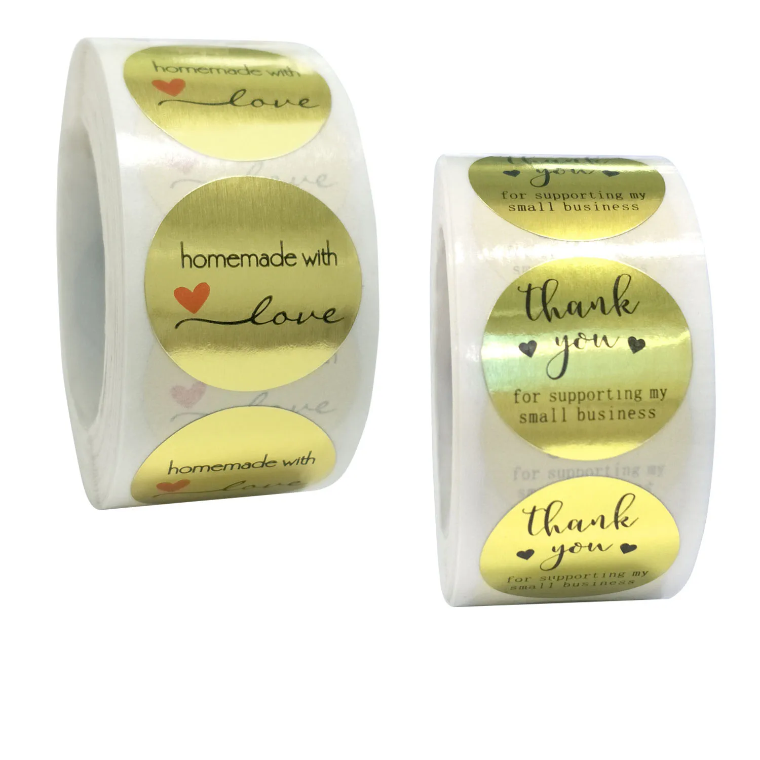 

Qiduo Round Gold Business Label Stickers aesthetic Paper pretty Handmade Stickers for Baking Packaging Stationery Stickers Gift