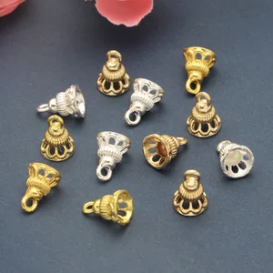 50pcs 8.5X11mm Copper End Beads Caps Pendant Connector Bail Caps For DIY Necklace Bracelet Jewelry Findings