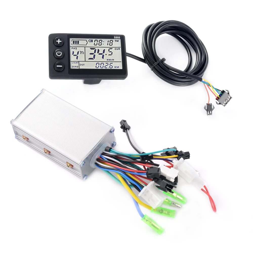 

Комплект контроллера для электрического велосипеда, 250 Вт/350 Вт, бесщеточный контроллер для мотоцикла, 24 В/48 В, ЖК-дисплей, панель для электри...