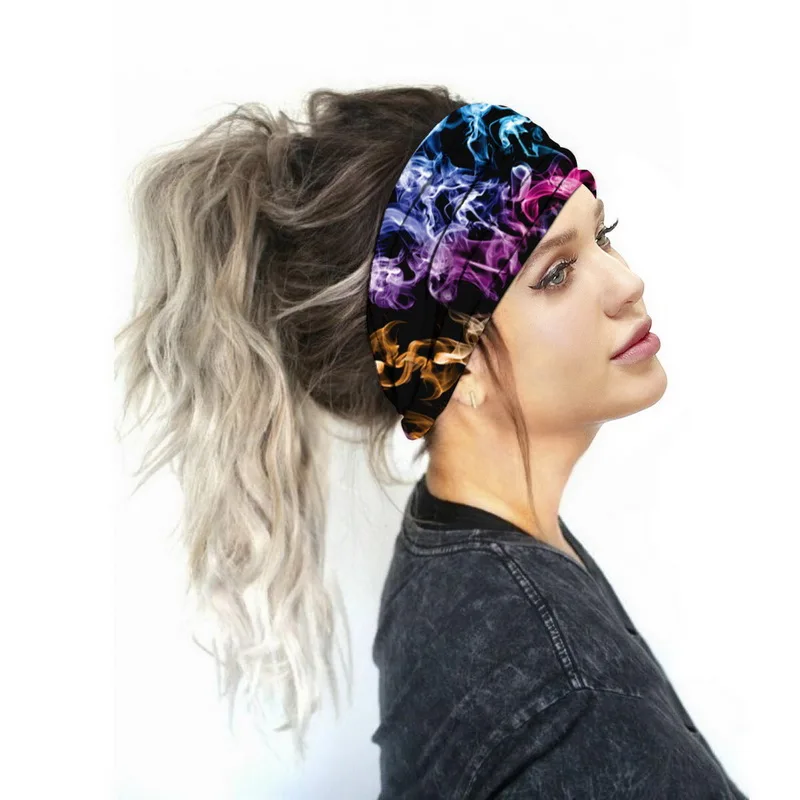 

Printed Sports Wide Turban Headband Women Girls Hair Head Bands Wrap Accessories Scrunchy Hairband Sports Headdress 2020 New