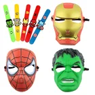 Маска для косплея из мультфильма Marvel, мультяшный браслет, Человек-паук, Халк, Железный человек, Капитан Америка, игрушки для детей, мальчиков, рождественские подарки