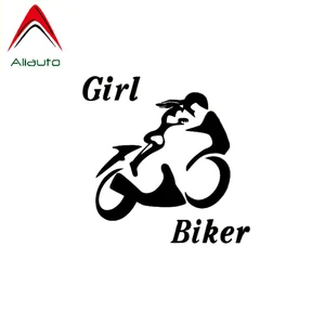 Aliauto индивидуальный автомобильный стикер сексуальная мощная девушка Байкер популярный дизайн нулевой дефект умелые виниловые наклейки черныйсеребристый, 10 см * 10 см