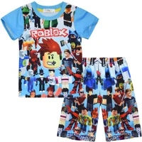 robloxing anime toddler boy clothes summer cotton short sleeve t shirt shorts creeper cosplay costume girls tops pants set