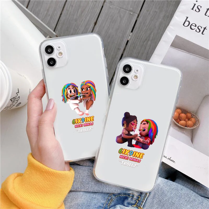 Милый ТПУ чехол для телефона тролз 6ix9ine Nicki Minaj карамельных цветов iPhone 11 Pro XS MAX XR X 7 8