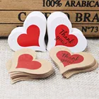 100 шт.компл. ярлык для свадебных сувениров в форме красного сердца, ярлык для подарков из крафт-бумаги, ярлык для конфетподарковпеченья, ярлык для упаковки
