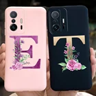 Модный чехол с буквами и цветочным рисунком для Xiaomi Mi 11 T Pro Mi11T 5G, чехол для телефона, силиконовый мягкий чехол-накладка для Xiaomi 11 T Mi11 T Pro, чехлы