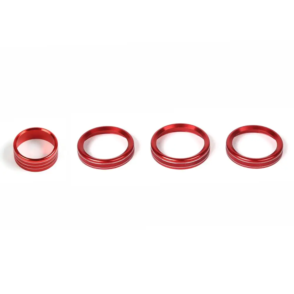 

Areyourshop 4PCS Aluminum AC Climate Control Ring Knob Covers For Wrangler JL 2018+ Control Knob Ring Covers Car Auto Parts
