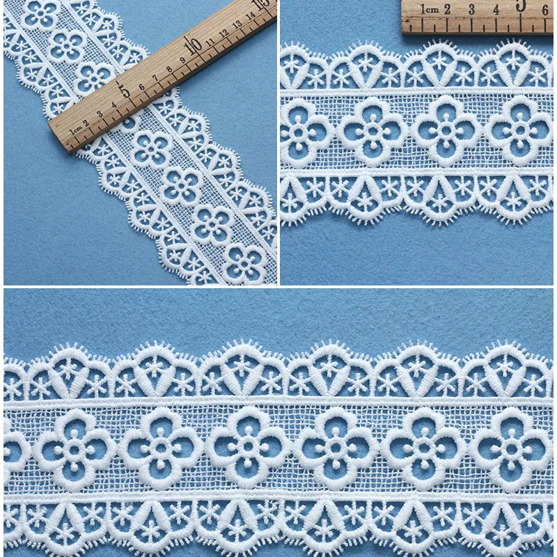 Кружевная лента белая кружевная ткань отделка Вышивка для шитья женские