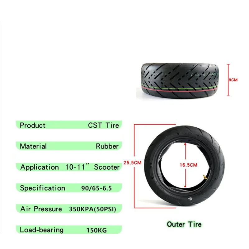 Шина надувная 11 дюймов для электрического скутера 90/65-6 5 Dualtron Thunder Speedual Plus Zero 11X |
