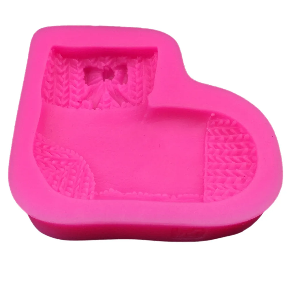 Красный Рождественский торт 3D Силиконовые трафареты для выпечки печений