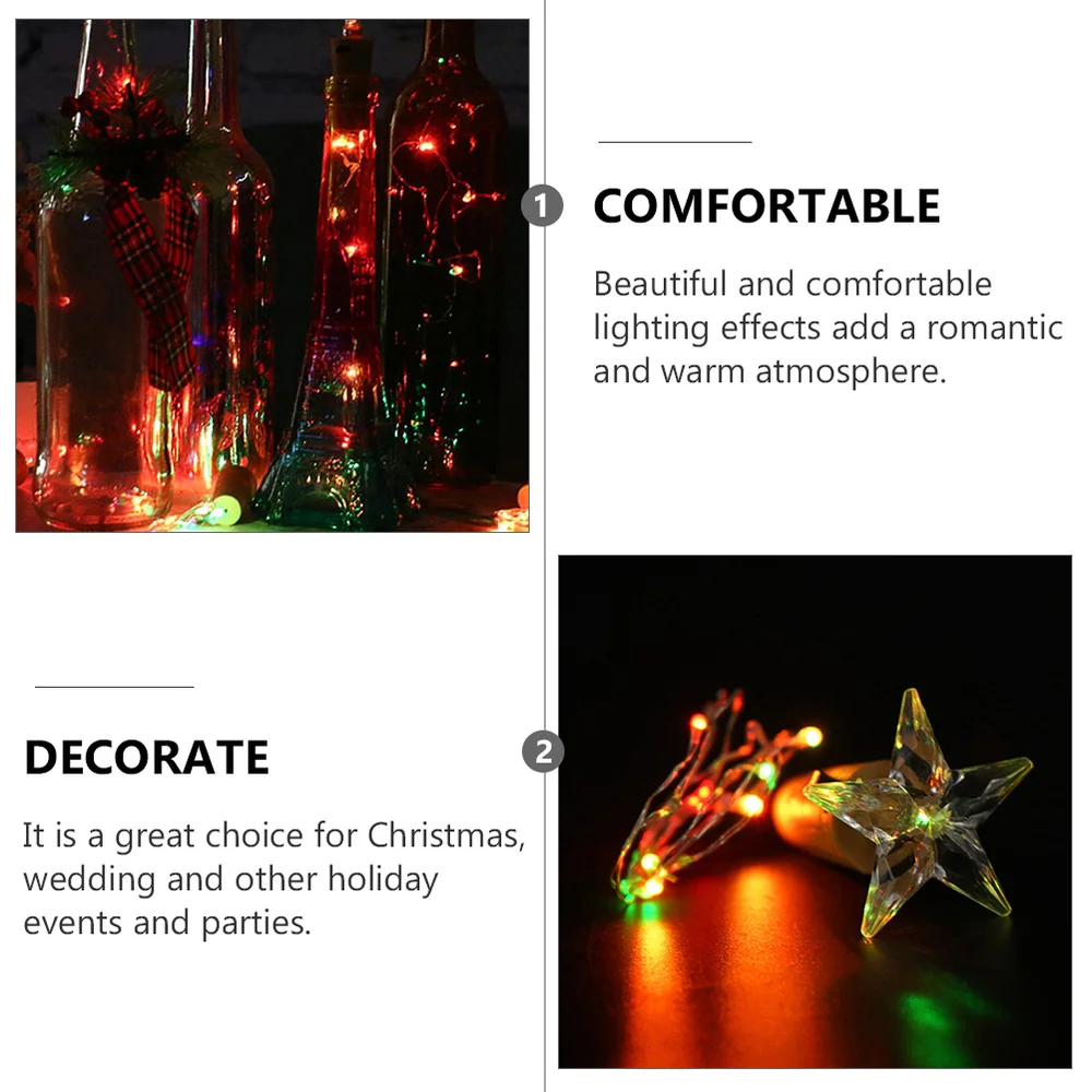 

2pcs Bottle Decor Lights Star-shaped Bottle Lights Mini String Lights