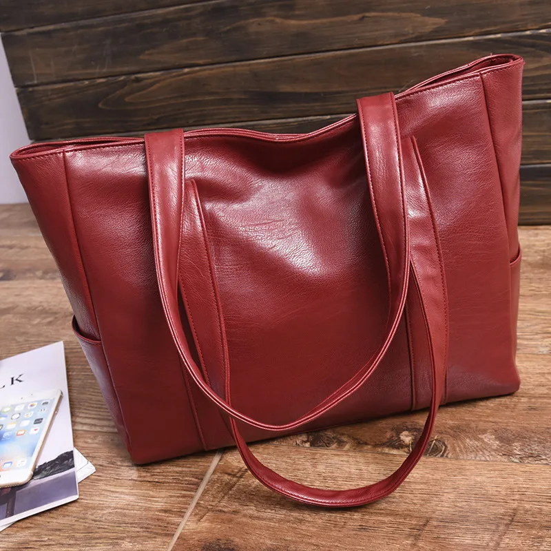 

2020 New Female Bag Fashion All-match Handbag Shoulder Diagonal Bag Simple Atmosphere Mother Bag Muji Large Capacity Bag Woman