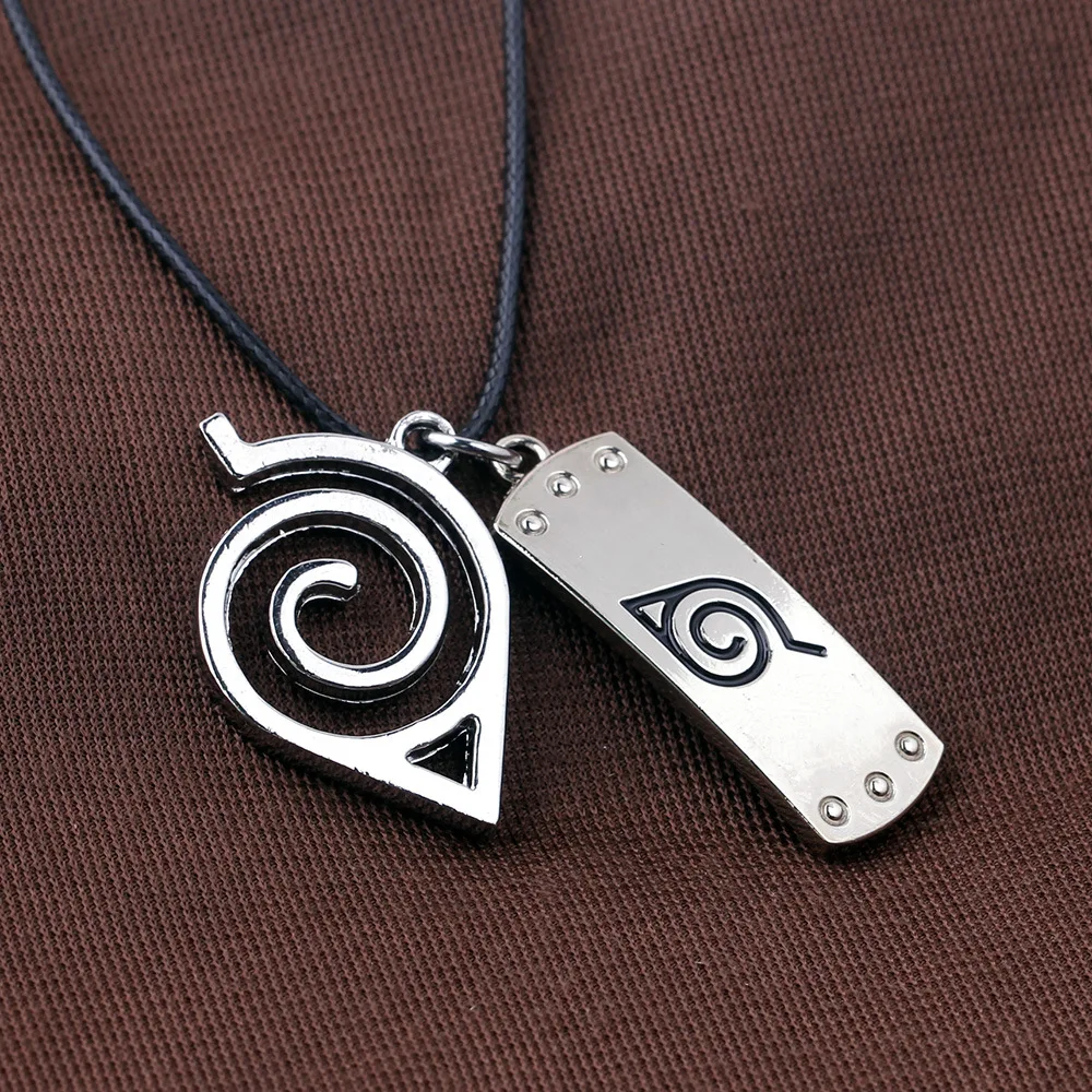 Аниме Uzumaki Naruto Цепочки и ожерелья с логотипом Konoha аниме Металл Аксессуары для