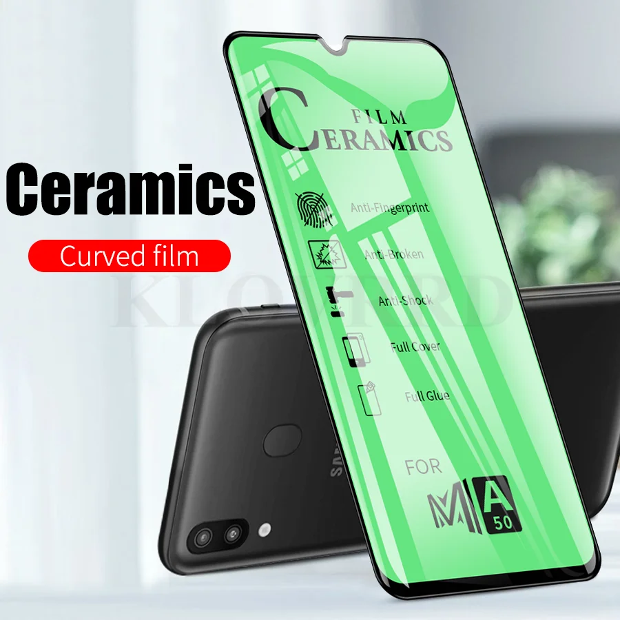 Мягкая Керамическая пленка для samsung Galaxy A50 9D полная клеевая пленка A30 A40 A70 A60 A80 A90 A7 A9 M30s защита экрана(не стекло