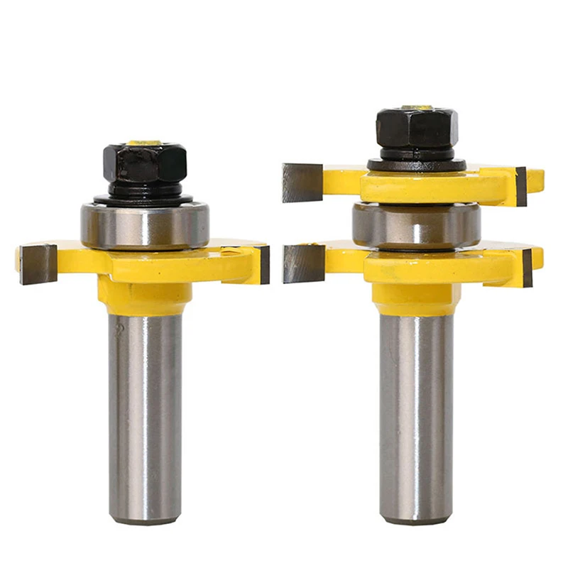 2 PCS/ Set Shank Bit Tongue And Groove Router Wood Milling Cutter Flooring Knife | Инструменты