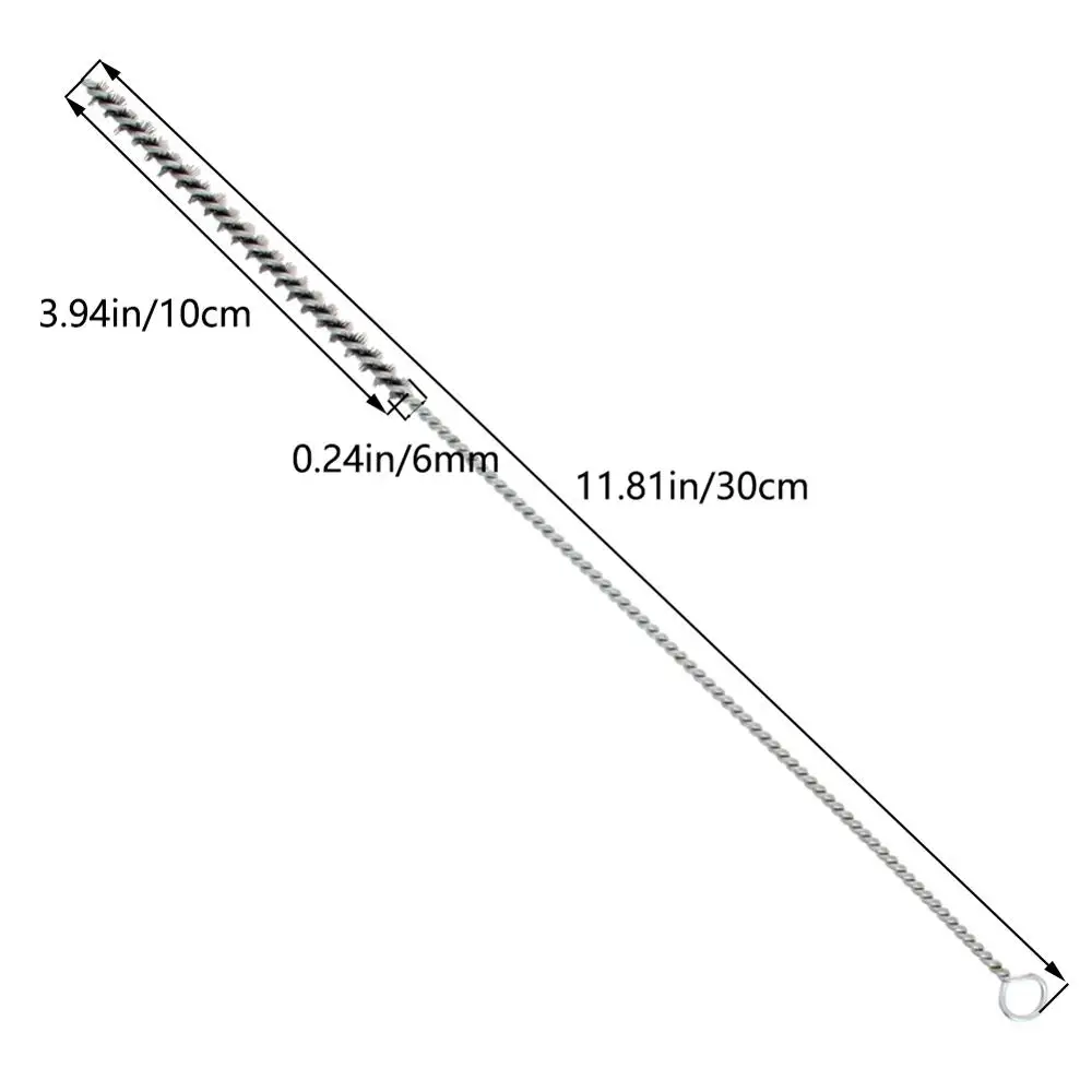 High Quality 2pcs/5pcs/10pcs 0.6cm Diameter Wire Tube Brush Steel Cleaning 30cm Total Length Hand Tool Metal Handle | Инструменты