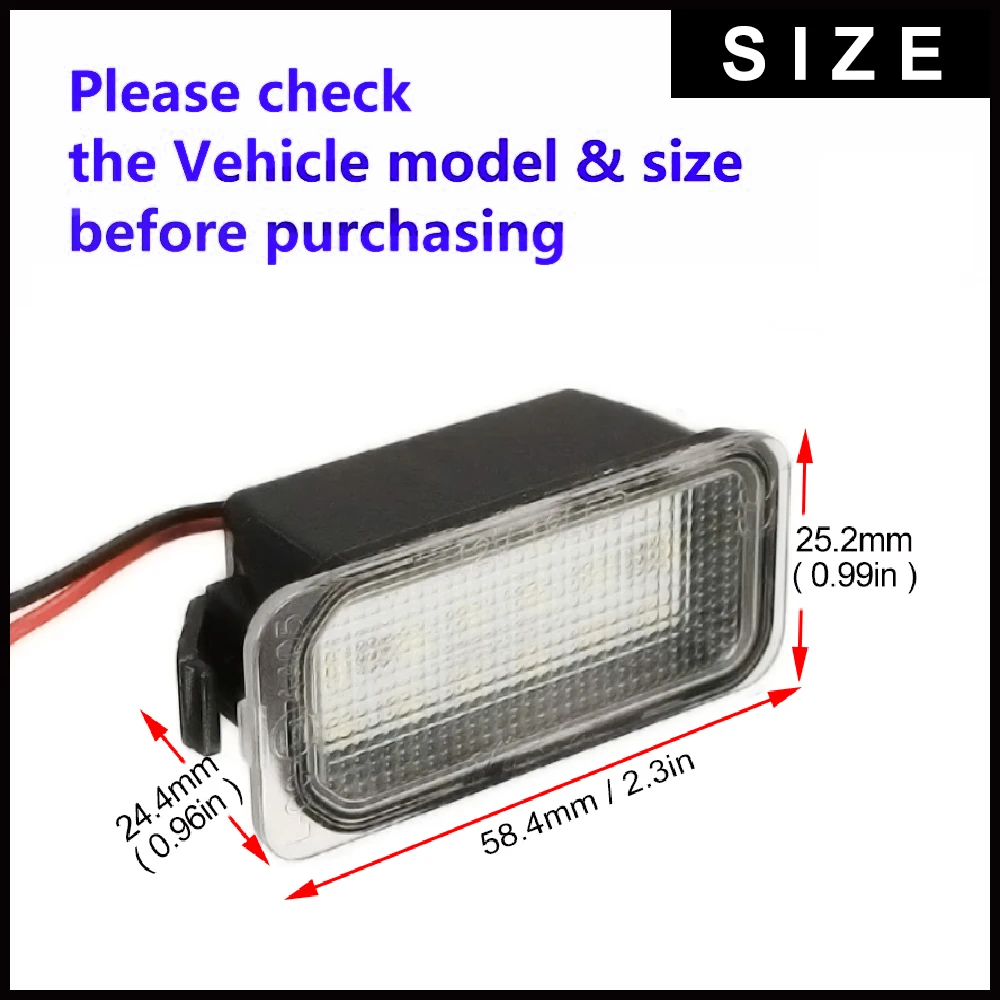 

2Pcs LED License Number Plate Light Lamps For Ford Escape Ranger Kuga 1 2 C-MAX Focus 2 3 Ecosport Edge Fiesta 6 7 Mondeo 4 5